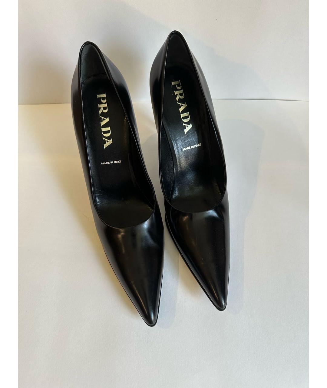 PRADA Черные кожаные туфли, фото 2