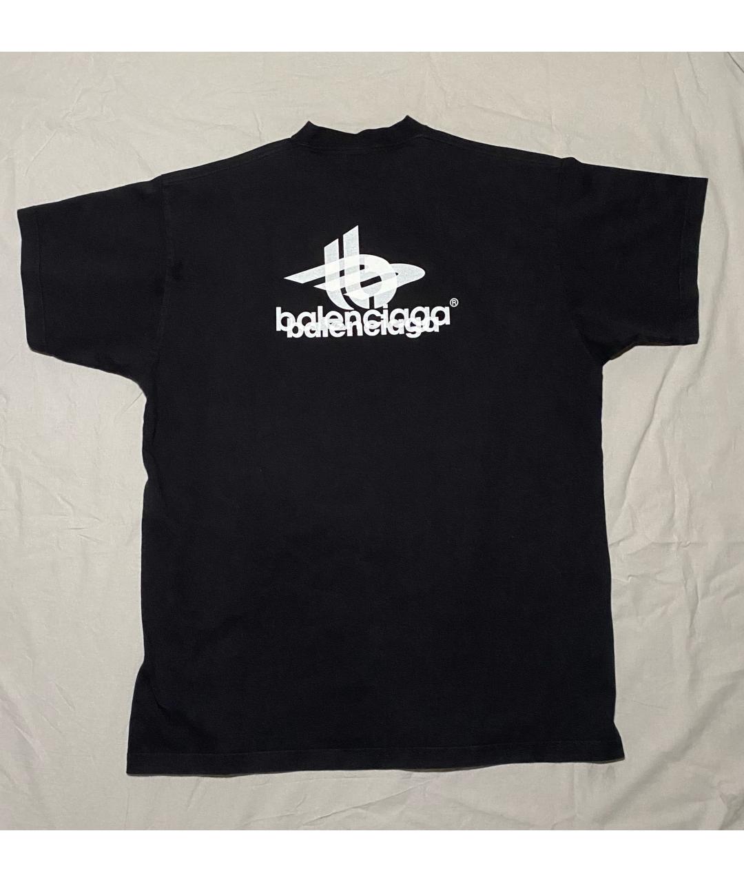 BALENCIAGA Черная хлопковая футболка, фото 2