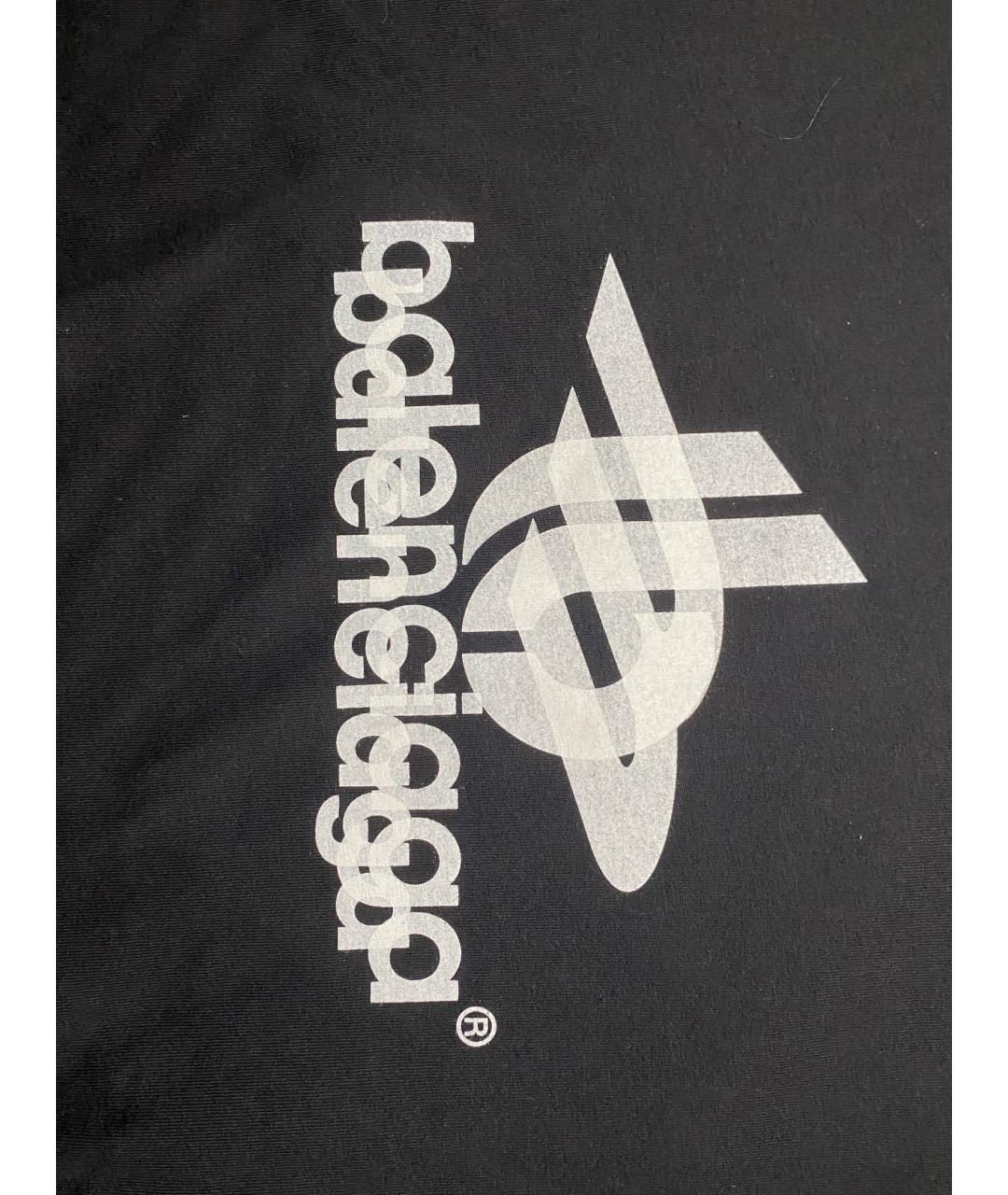 BALENCIAGA Черная хлопковая футболка, фото 3