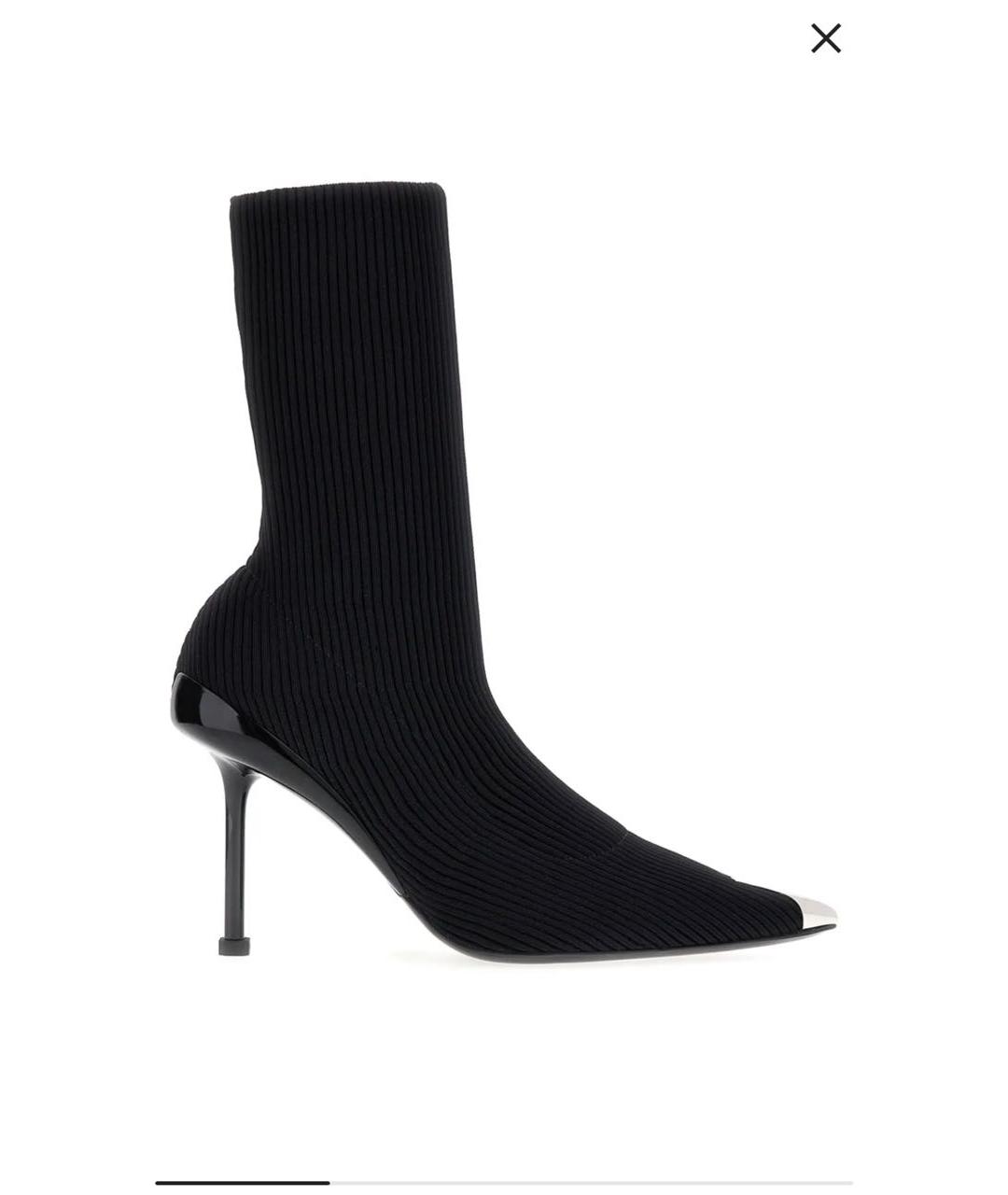 ALEXANDER MCQUEEN Черные текстильные ботильоны, фото 9