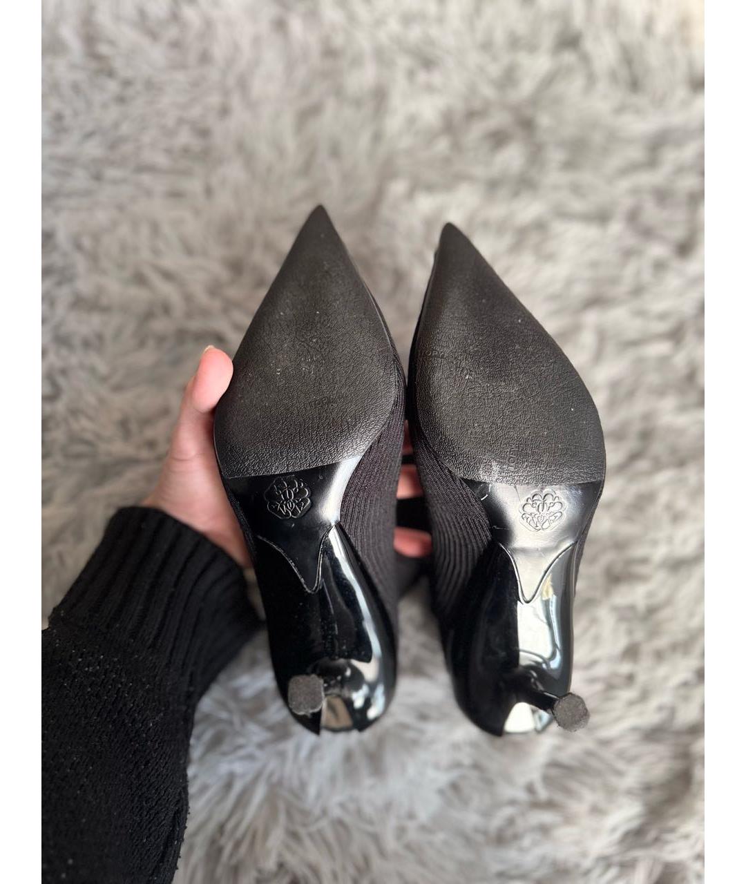 ALEXANDER MCQUEEN Черные текстильные ботильоны, фото 4