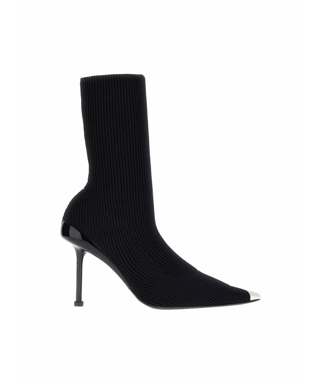 ALEXANDER MCQUEEN Черные текстильные ботильоны, фото 1