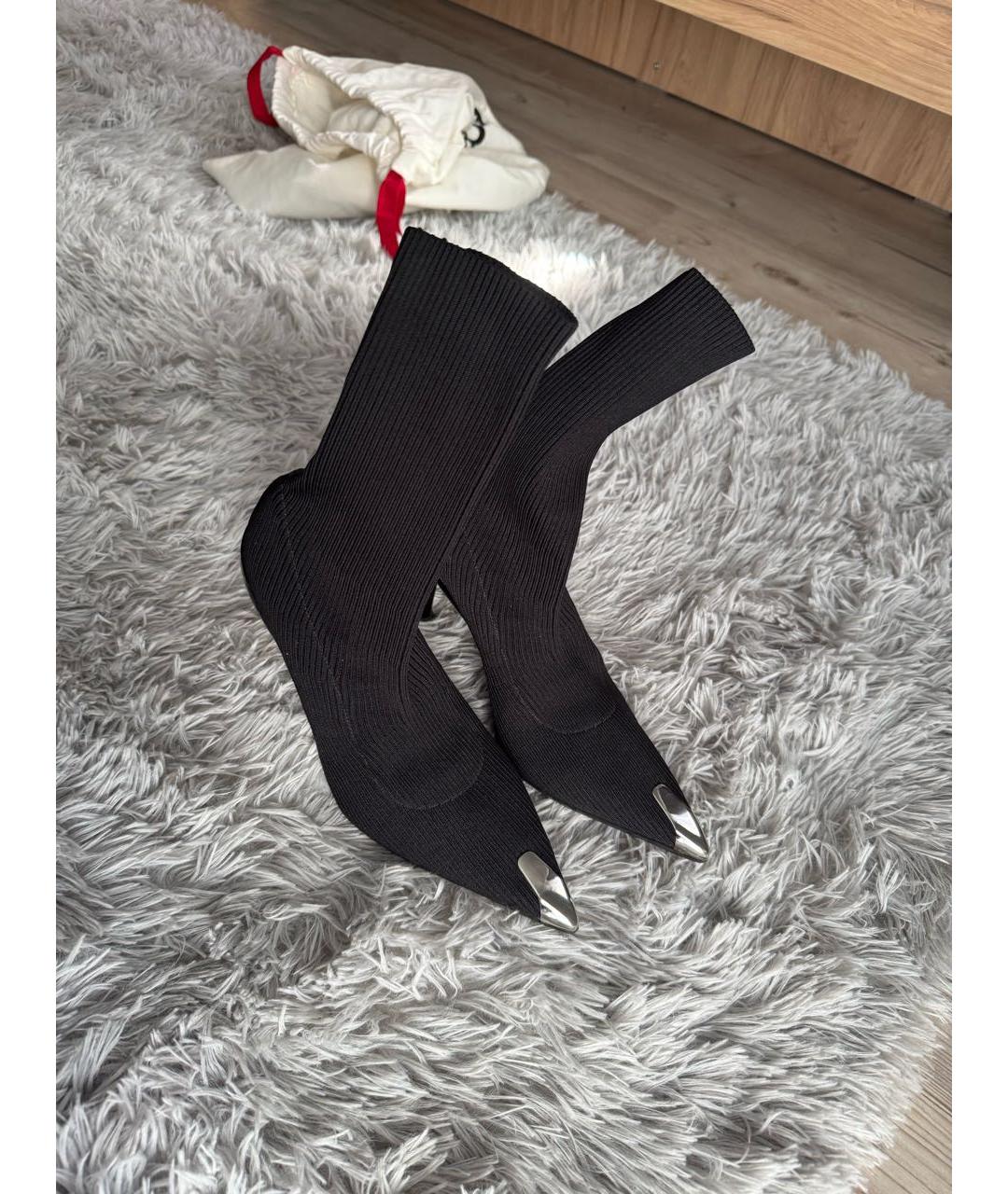 ALEXANDER MCQUEEN Черные текстильные ботильоны, фото 2