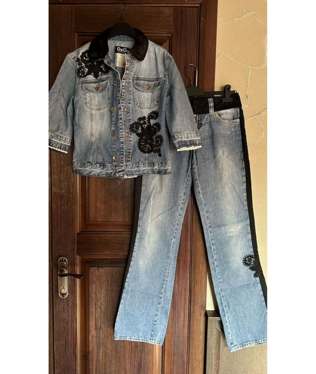 DOLCE&GABBANA Синий хлопковый костюм с брюками, фото 6