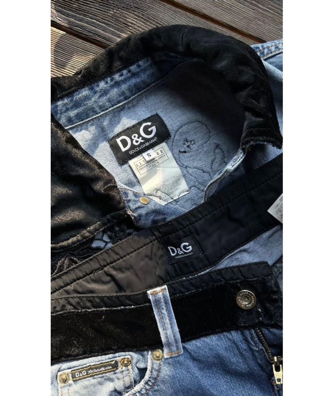 DOLCE&GABBANA Синий хлопковый костюм с брюками, фото 3