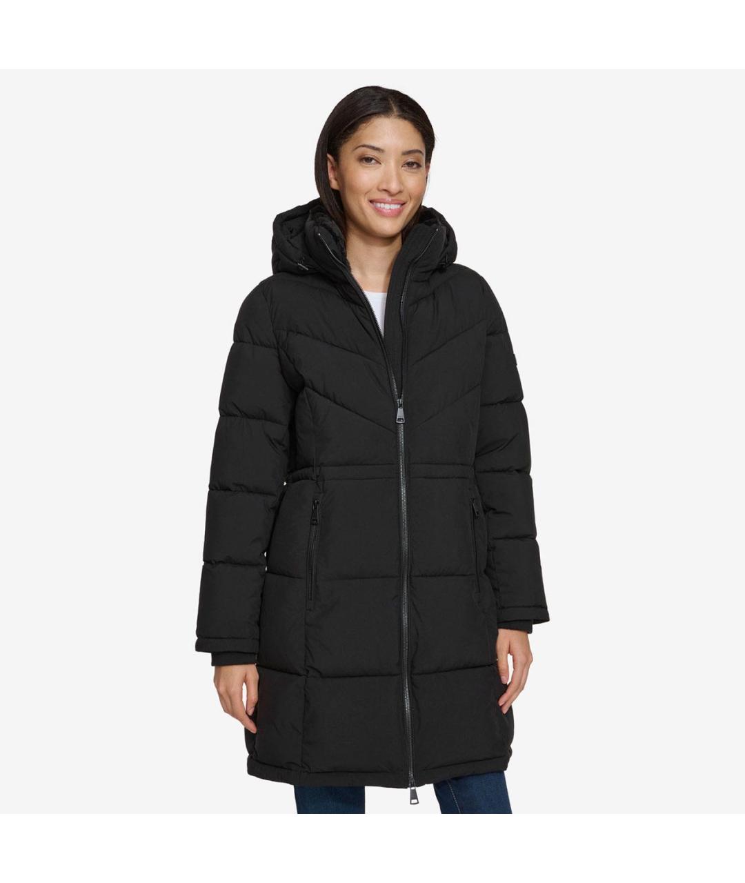 DKNY Черный полиэстеровый пуховик, фото 3