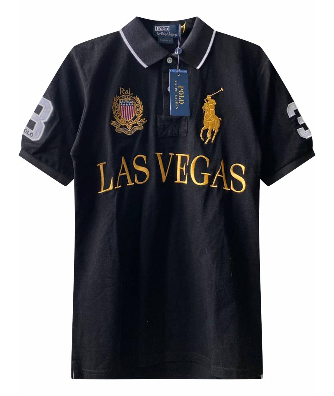 POLO RALPH LAUREN Черное хлопковое поло с коротким рукавом, фото 1
