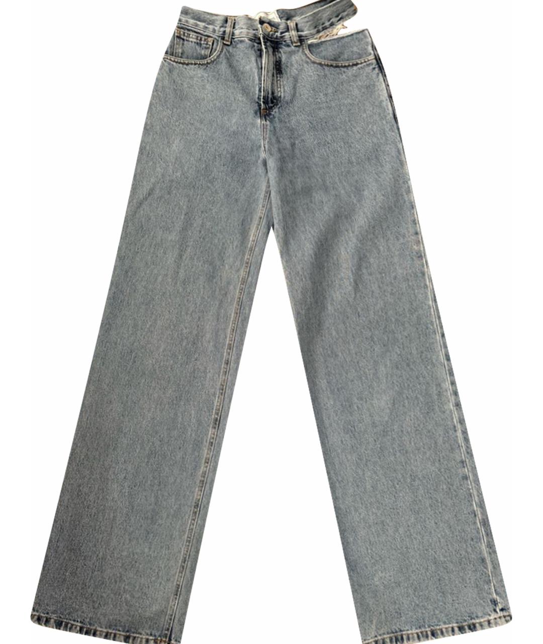 FORTE COUTURE Голубые хлопковые прямые джинсы, фото 1