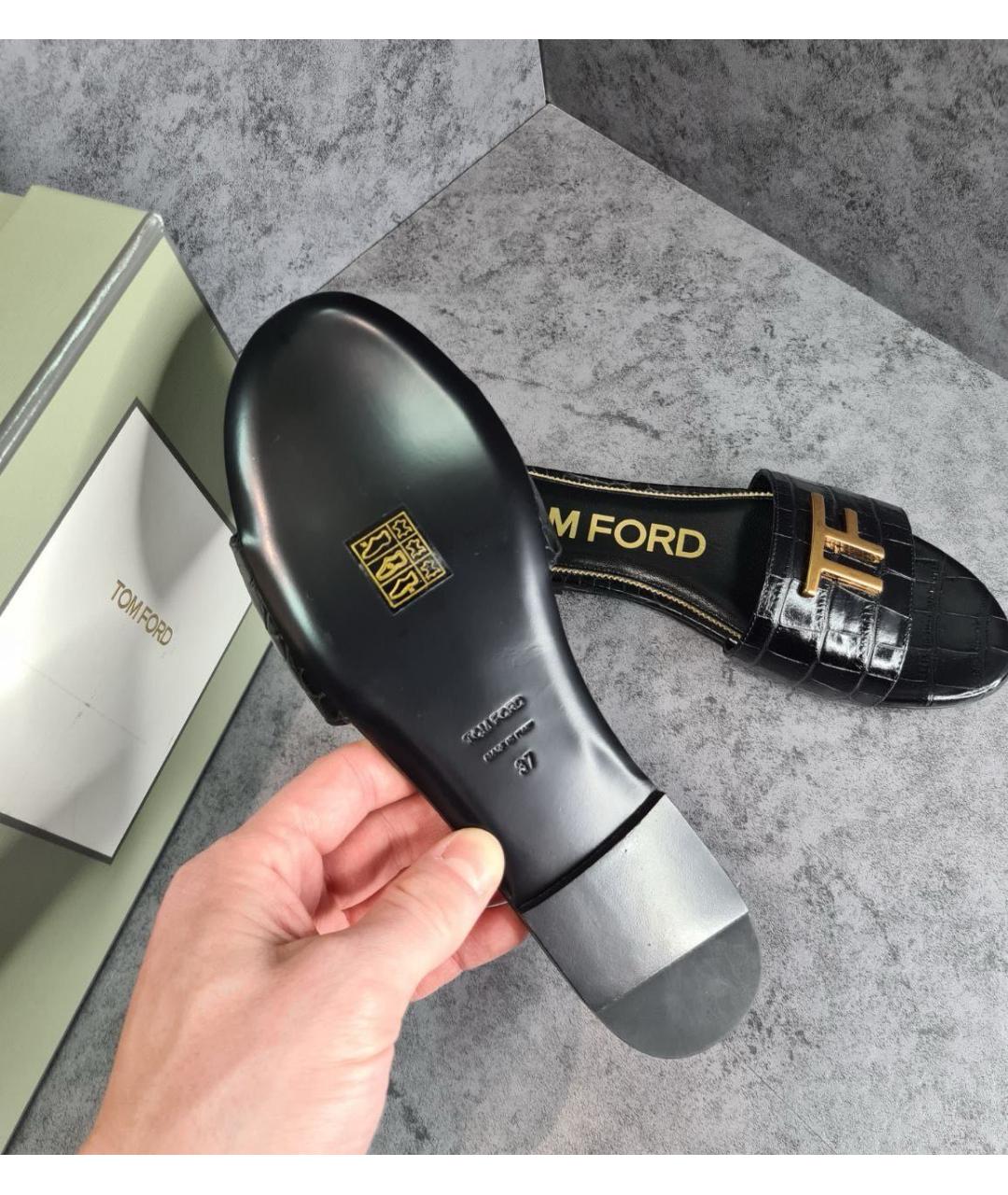 TOM FORD Черные кожаные мюли, фото 5