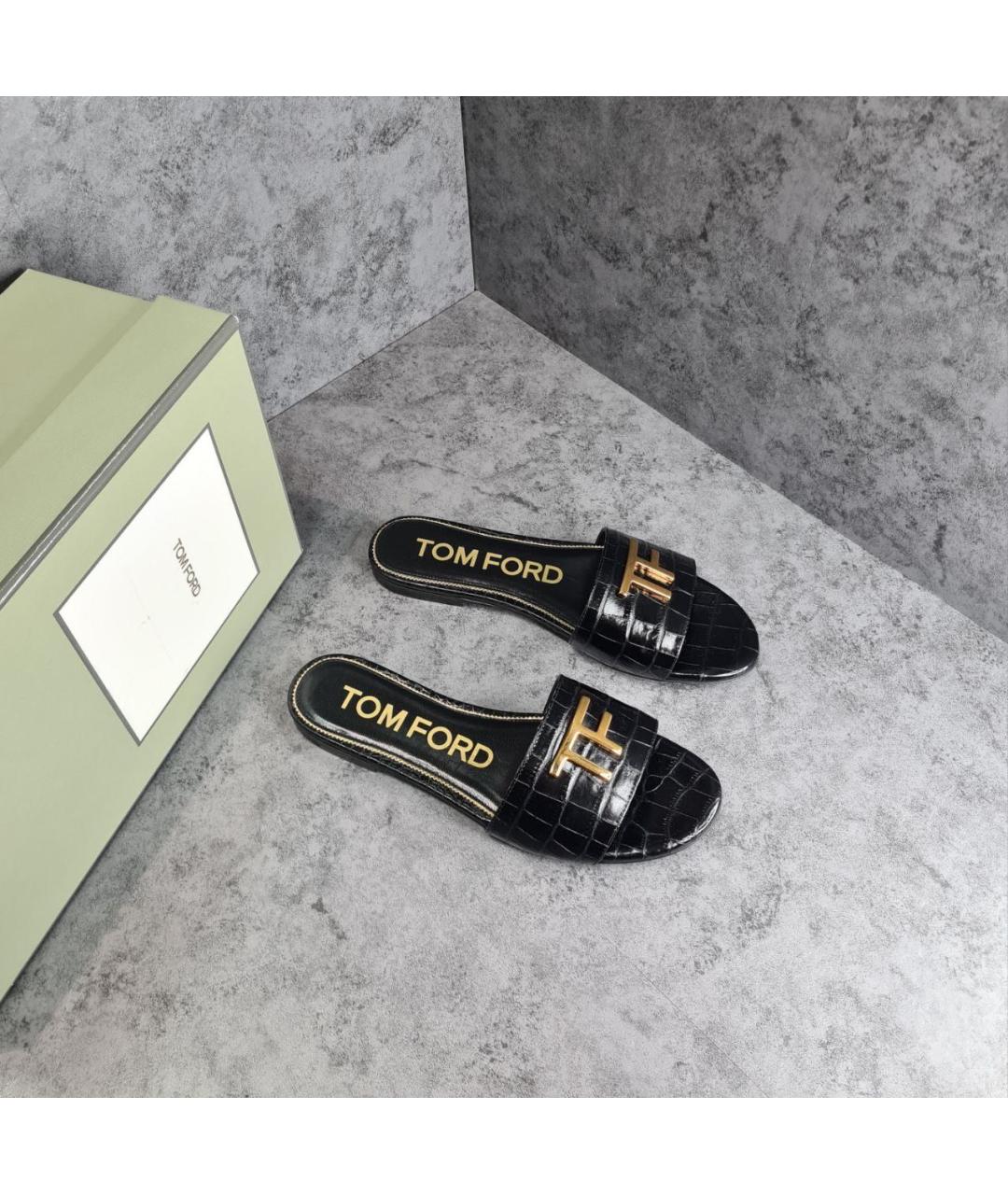 TOM FORD Черные кожаные мюли, фото 2
