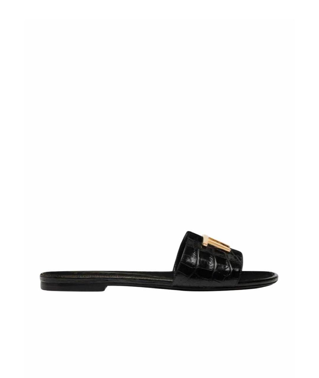 TOM FORD Черные кожаные мюли, фото 1