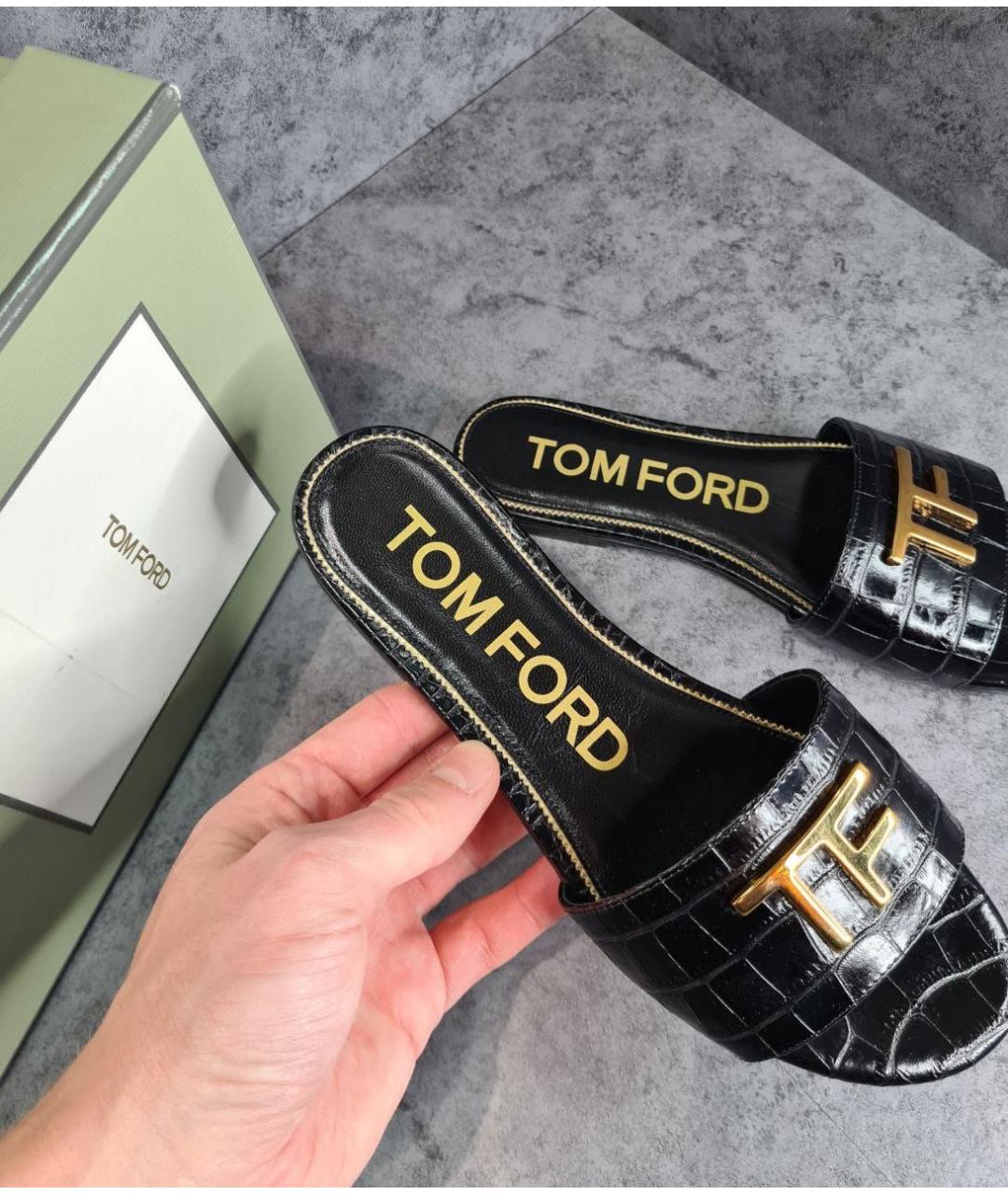 TOM FORD Черные кожаные мюли, фото 4