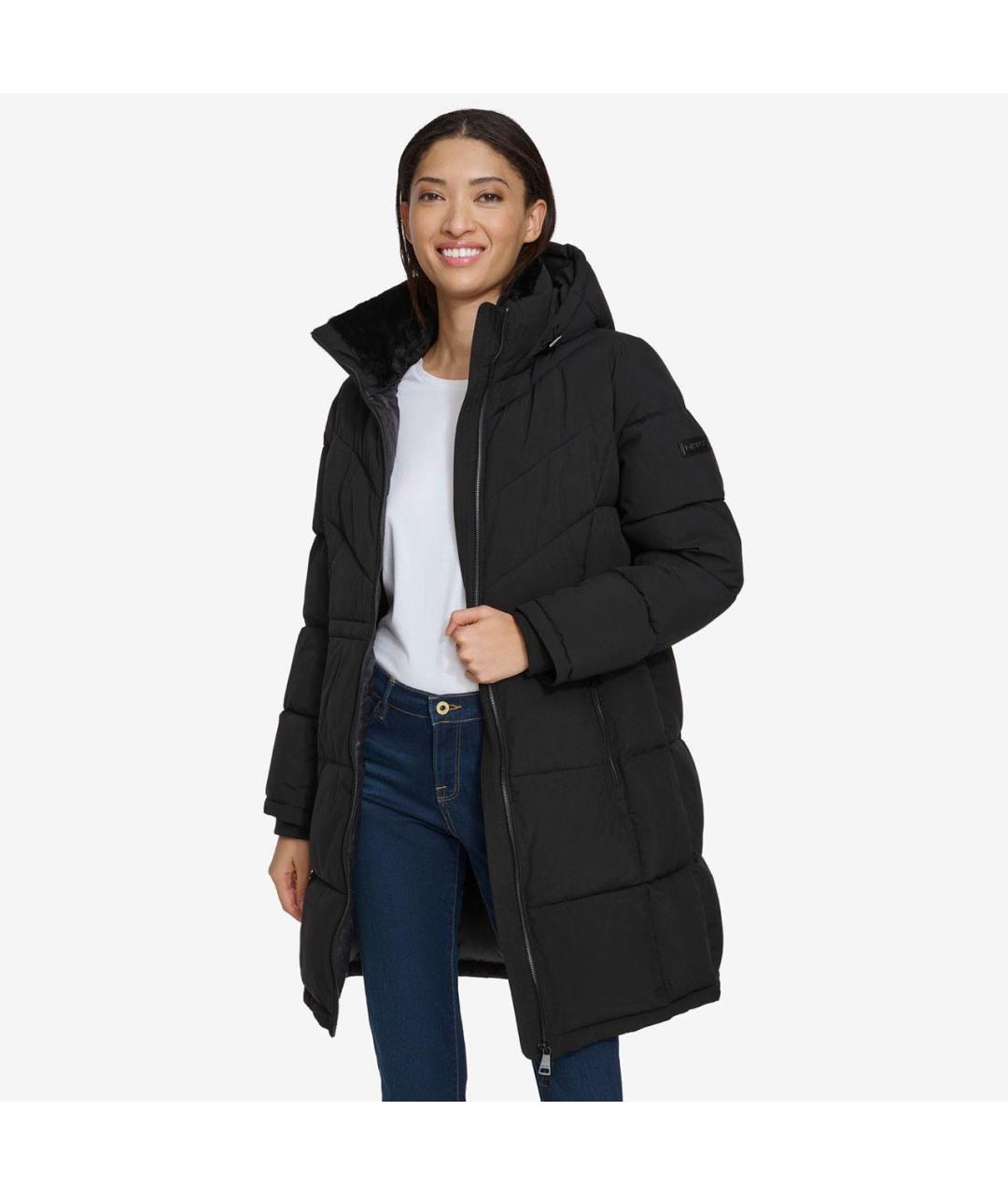 DKNY Черный полиэстеровый пуховик, фото 6