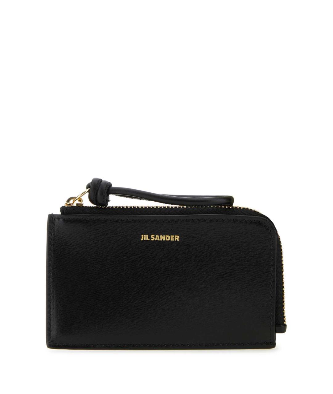 JIL SANDER Черный кожаный кошелек, фото 1