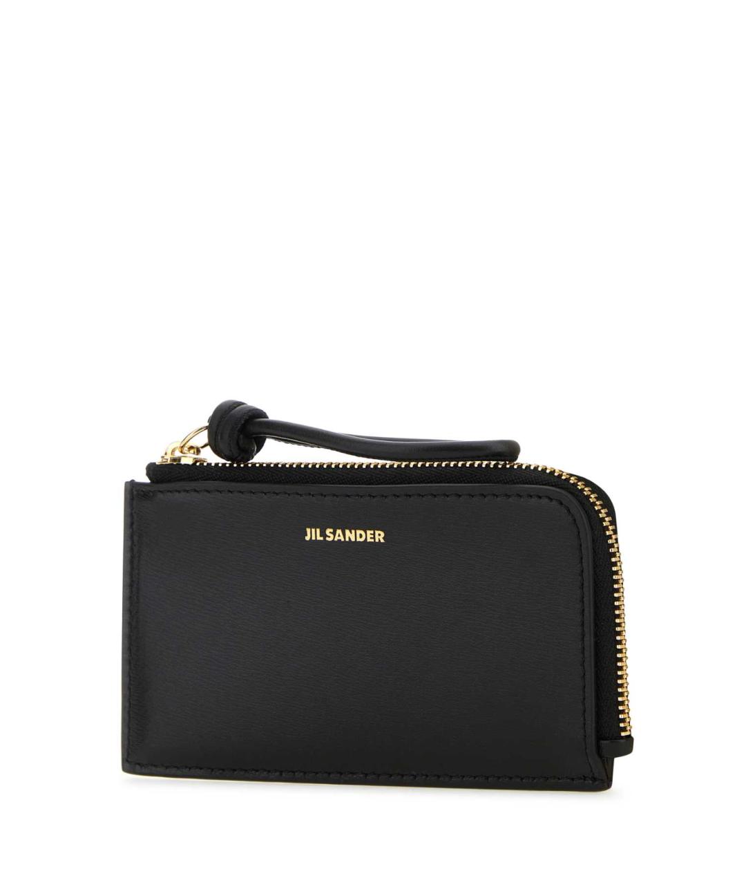 JIL SANDER Черный кожаный кошелек, фото 2
