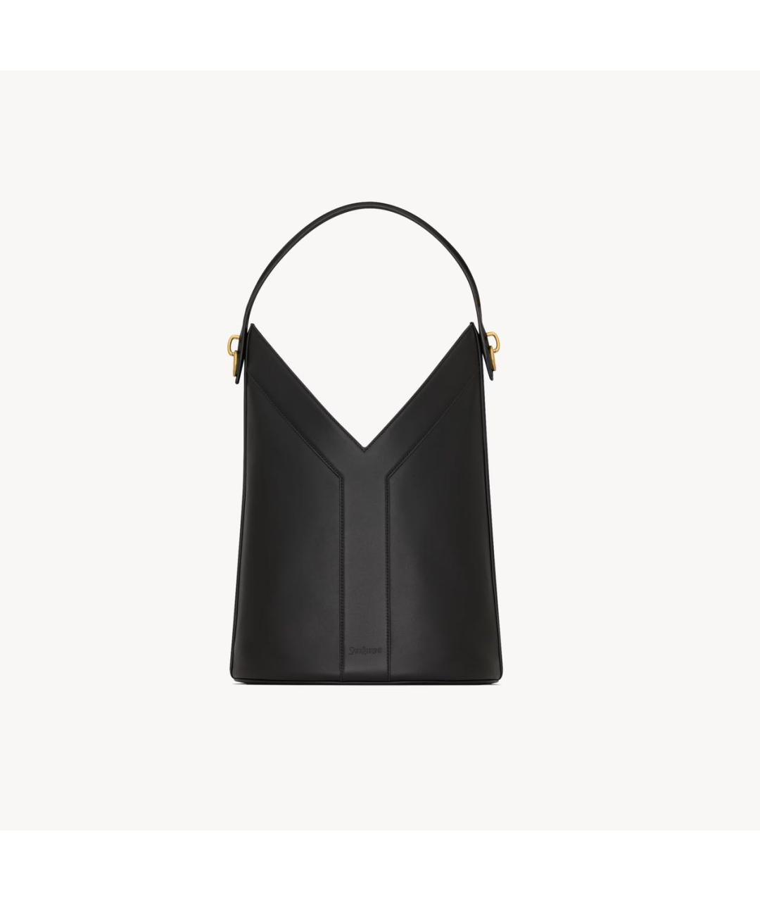 SAINT LAURENT Черная кожаная сумка тоут, фото 2