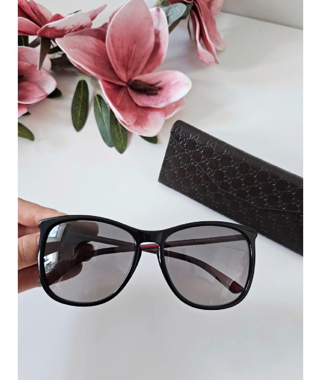 GUCCI Черные пластиковые солнцезащитные очки, фото 10