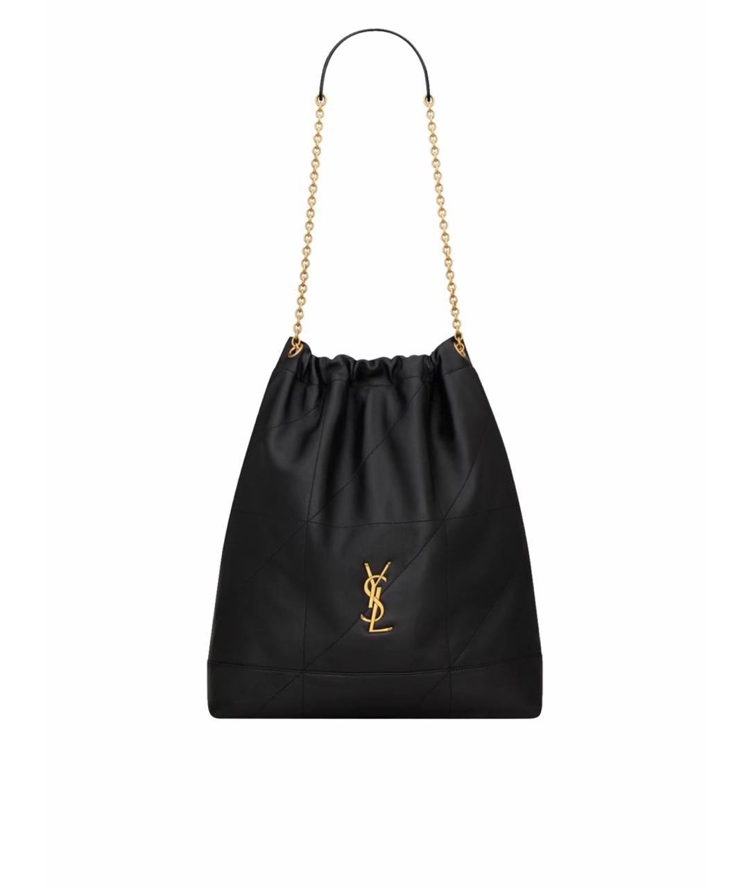 SAINT LAURENT Черная кожаная сумка тоут, фото 1