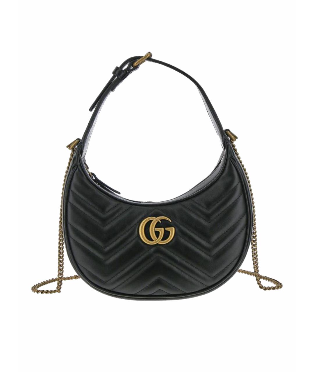 GUCCI Черная кожаная сумка через плечо, фото 1