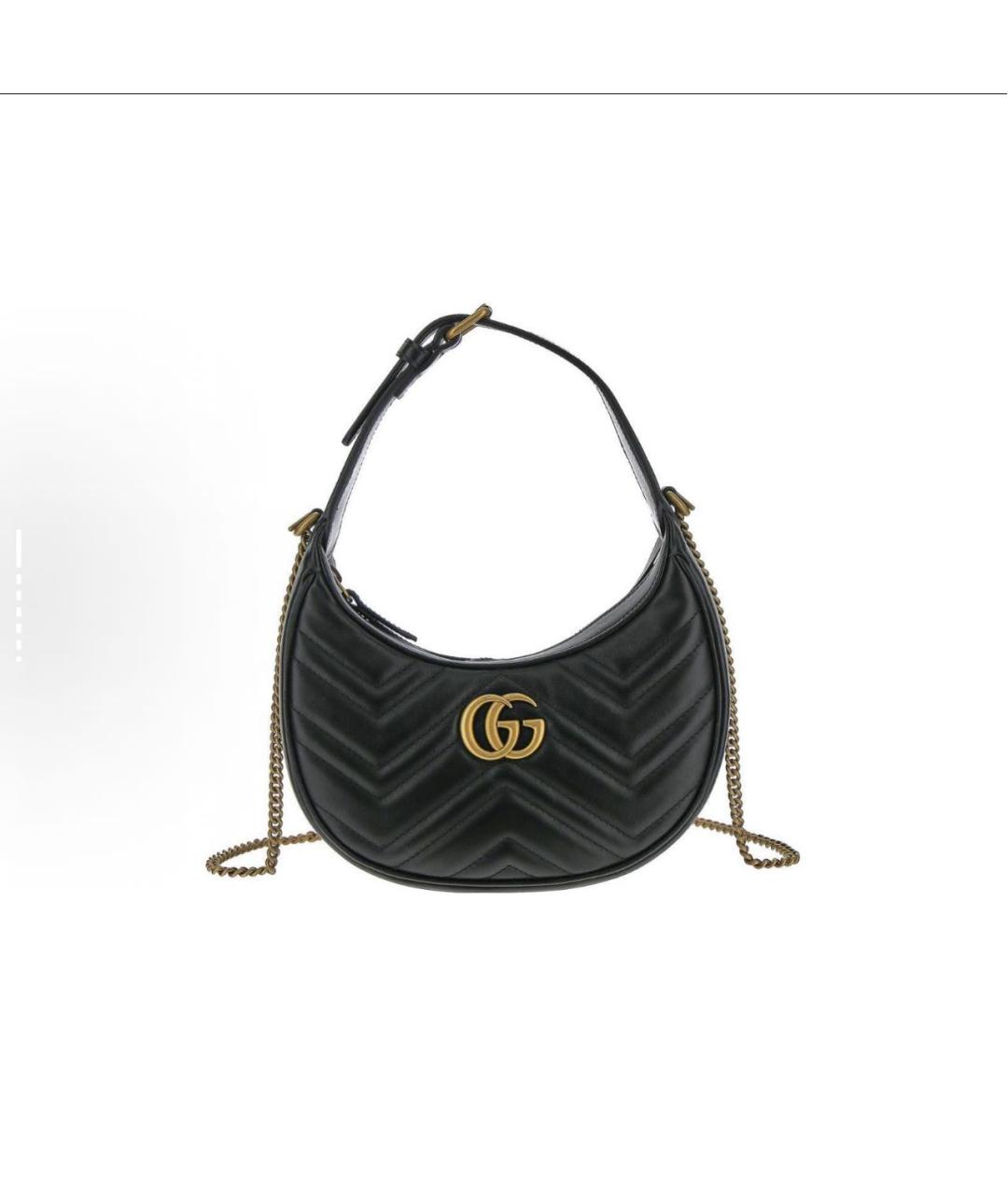 GUCCI Черная кожаная сумка через плечо, фото 5