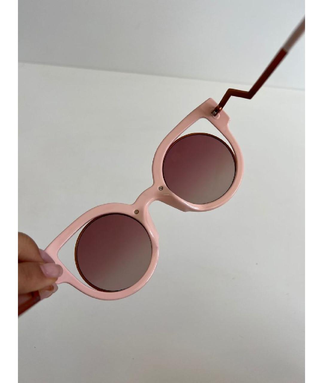 FENDI Оранжевое пластиковые солнцезащитные очки, фото 9
