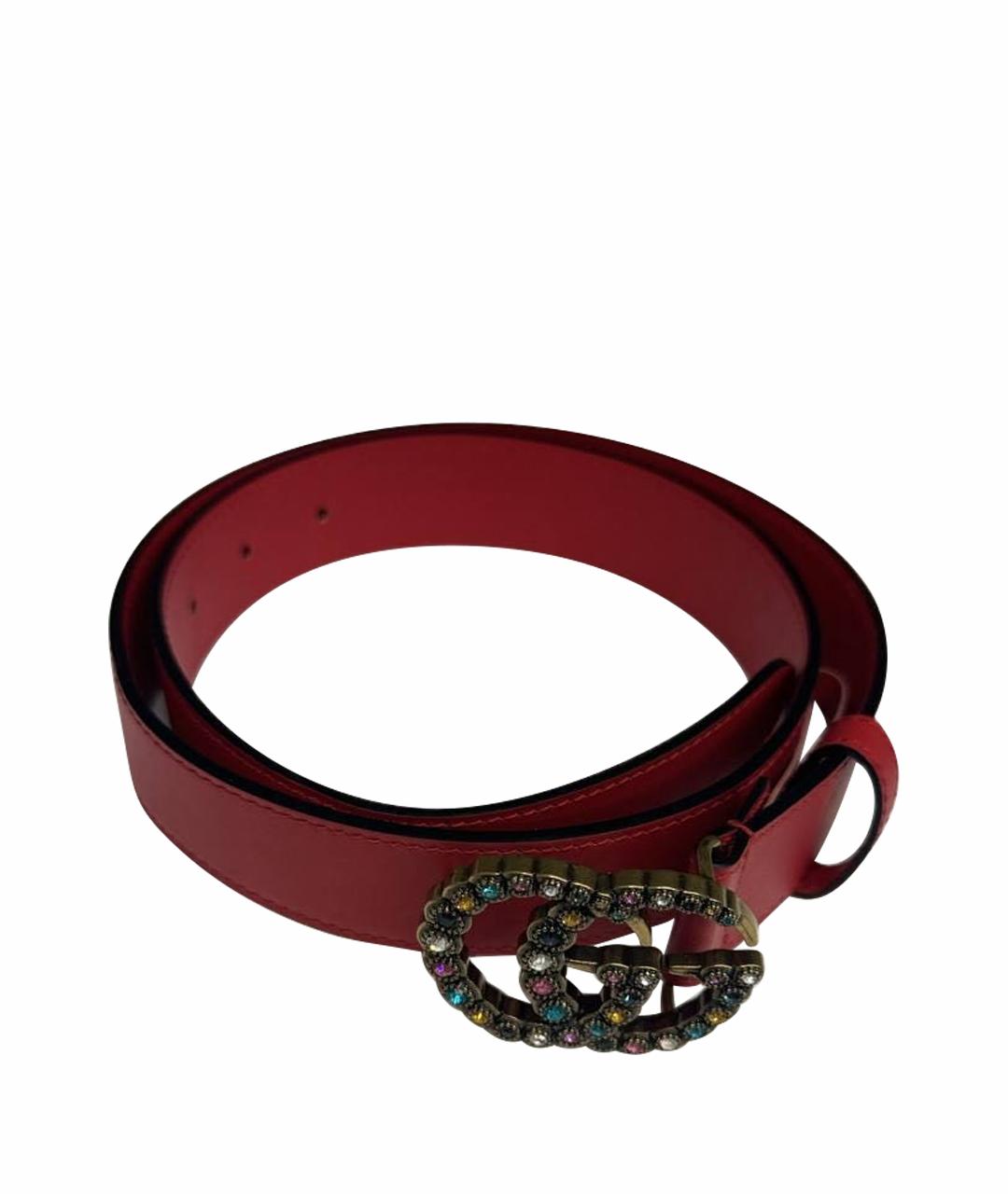 GUCCI Красный кожаный ремень, фото 1