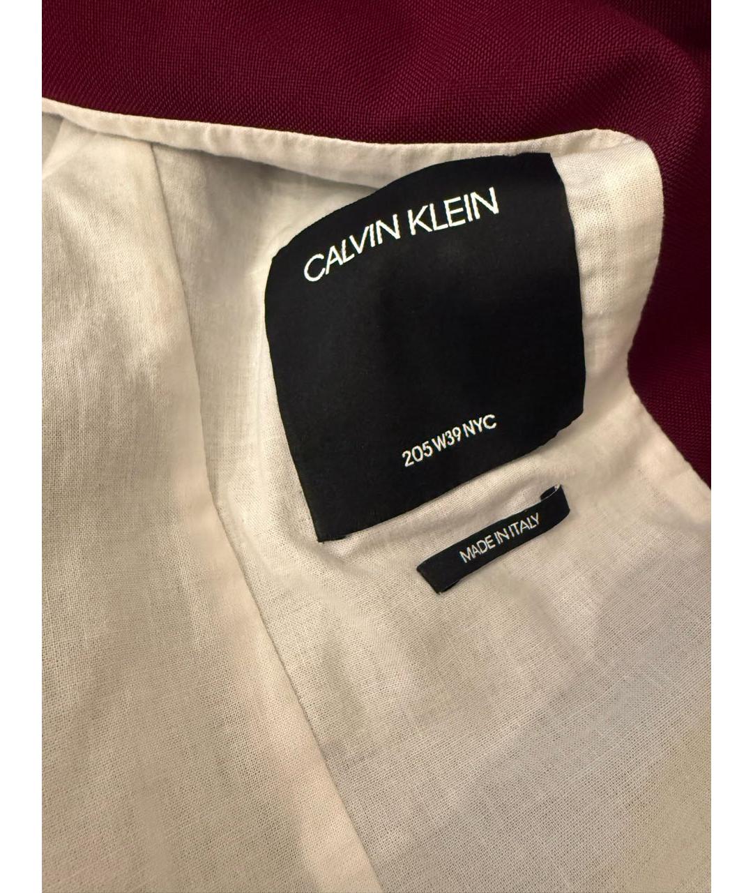 CALVIN KLEIN Бордовый полиэстеровый жакет/пиджак, фото 4