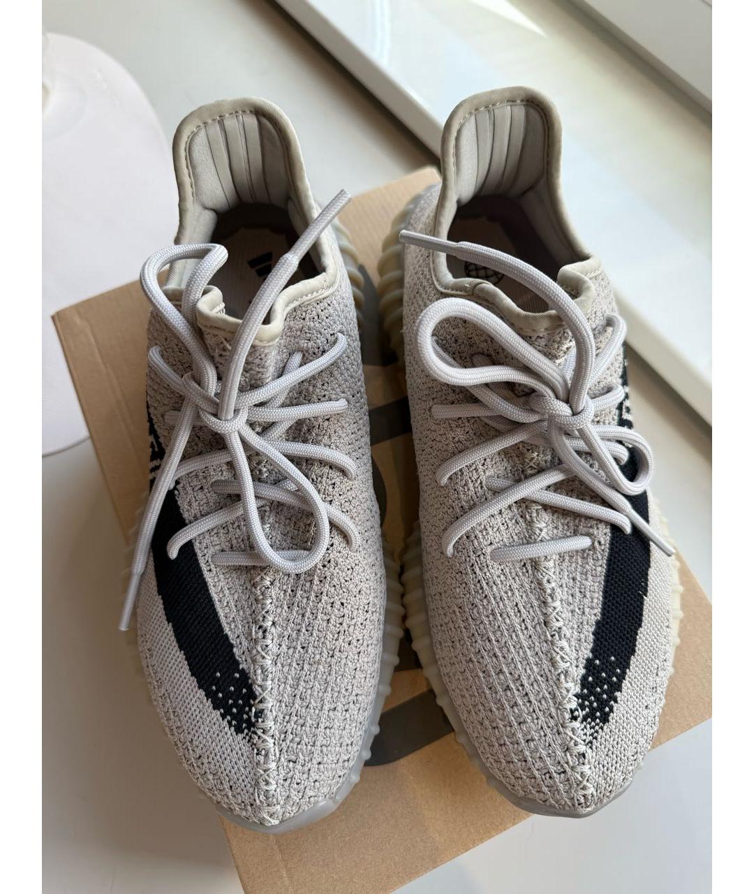 ADIDAS YEEZY Бежевые текстильные низкие кроссовки / кеды, фото 3