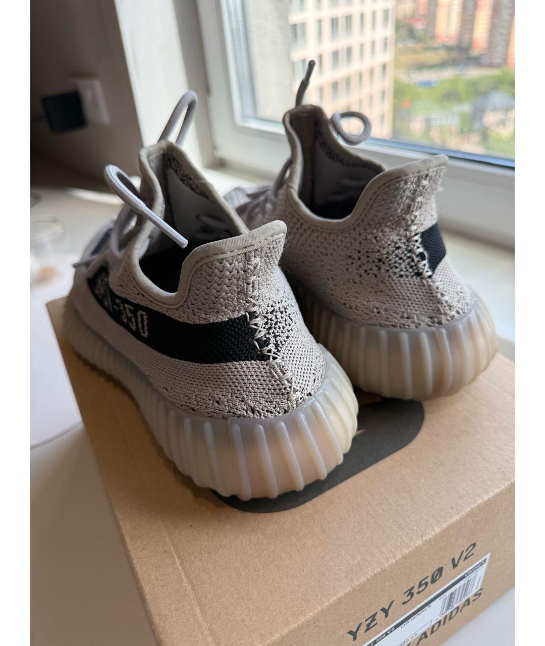 ADIDAS YEEZY Бежевые текстильные низкие кроссовки / кеды, фото 5