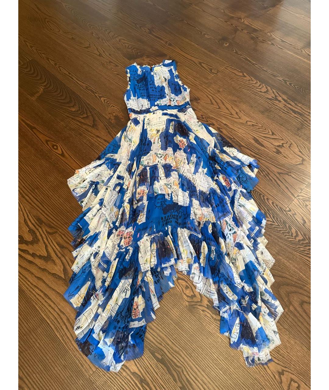 ALICE+OLIVIA Синее шелковое платье, фото 8