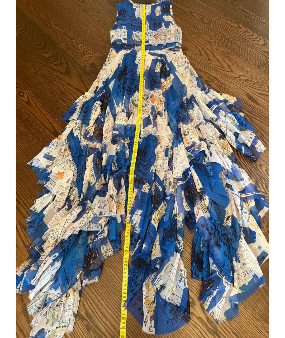 ALICE+OLIVIA Синее шелковое платье, фото 5