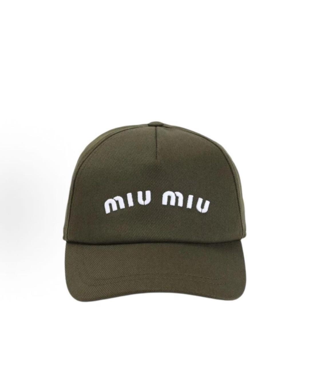 MIU MIU Хаки хлопковая кепка, фото 3