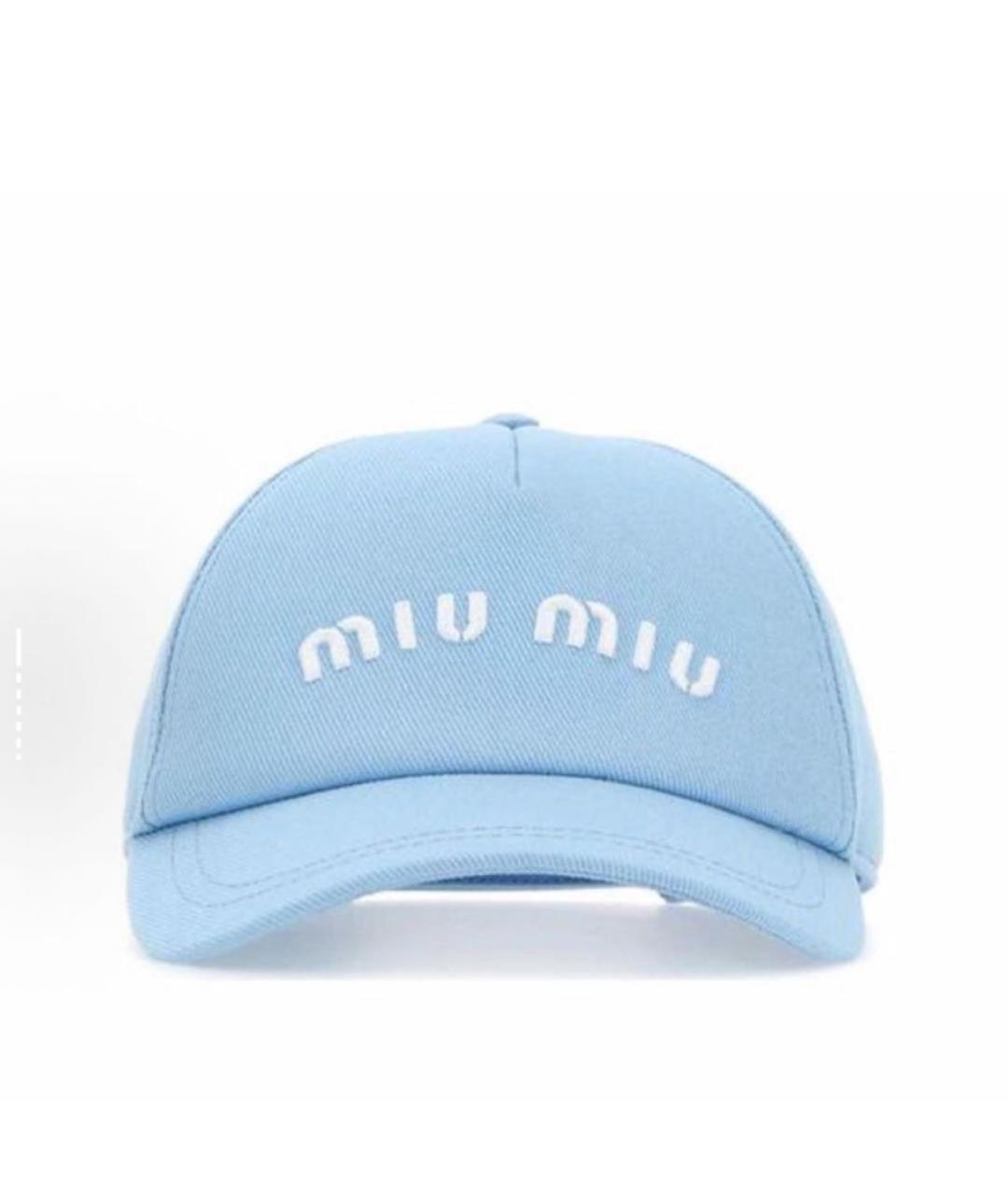 MIU MIU Голубая хлопковая кепка, фото 1