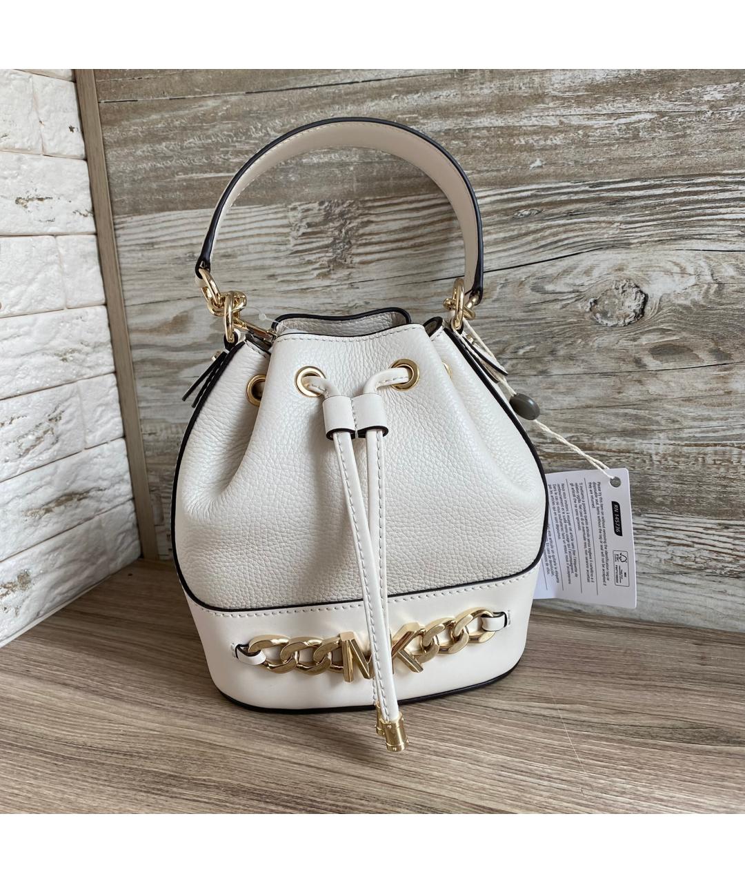 MICHAEL KORS Белая кожаная сумка через плечо, фото 2