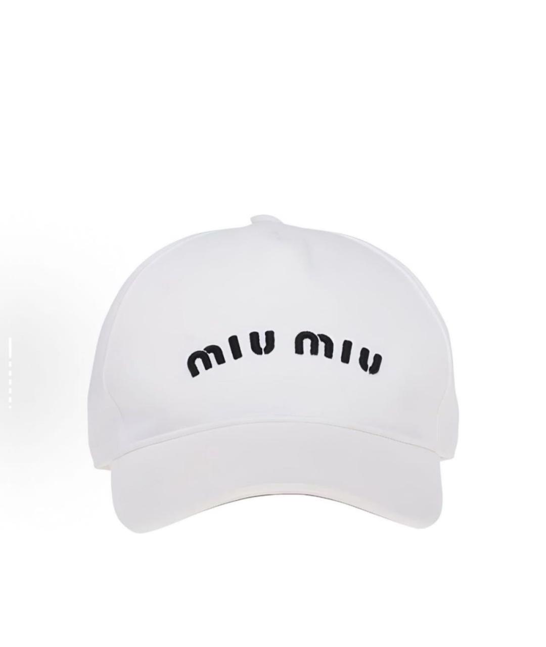 MIU MIU Белая хлопковая кепка, фото 4