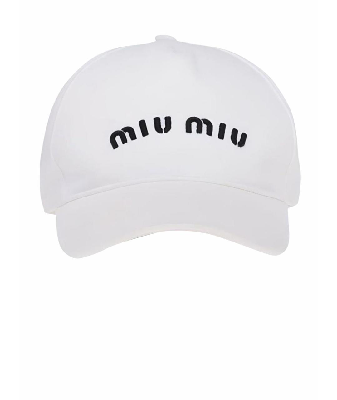 MIU MIU Белая хлопковая кепка, фото 1