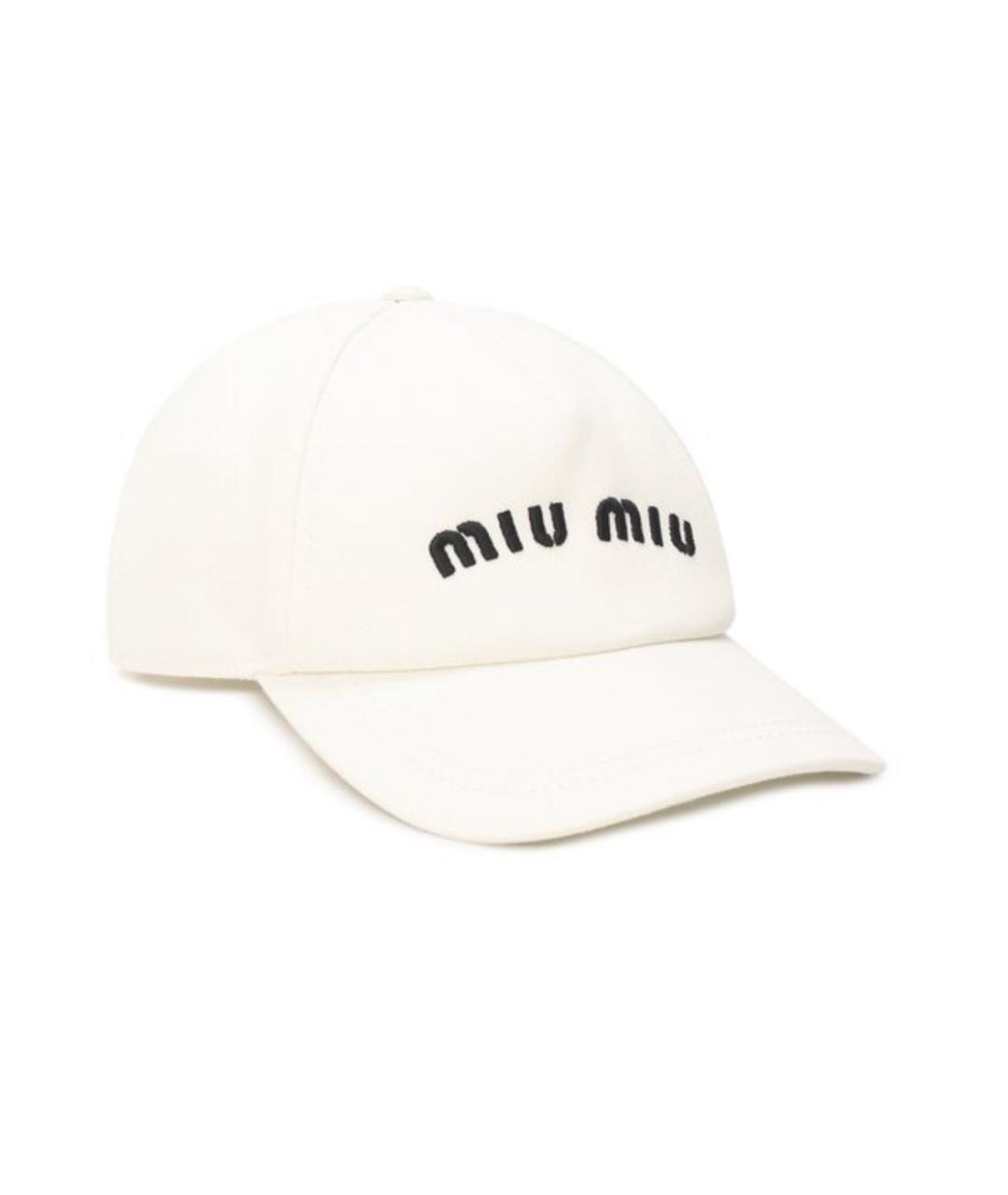 MIU MIU Белая хлопковая кепка, фото 2