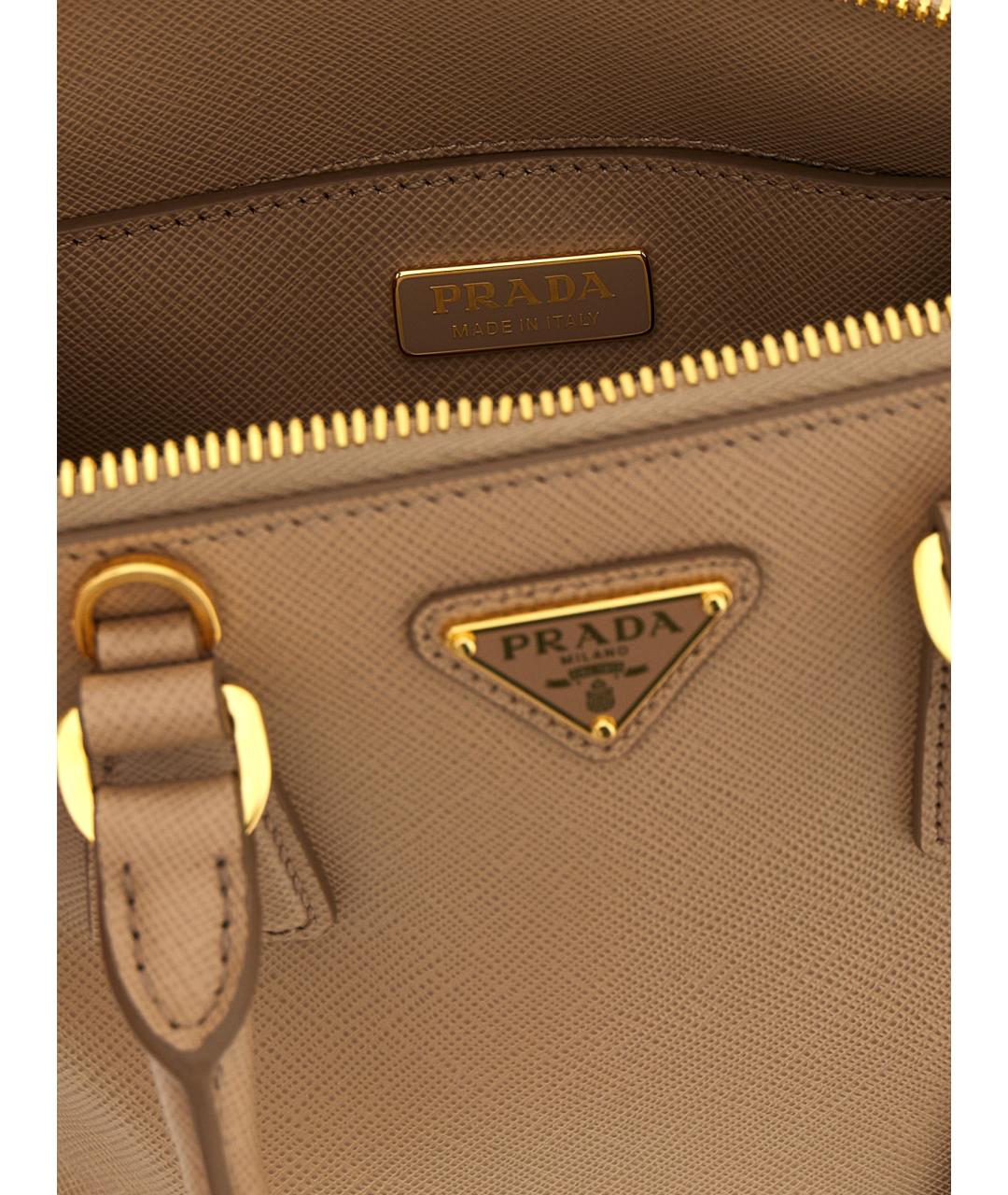PRADA Бежевая кожаная сумка тоут, фото 4