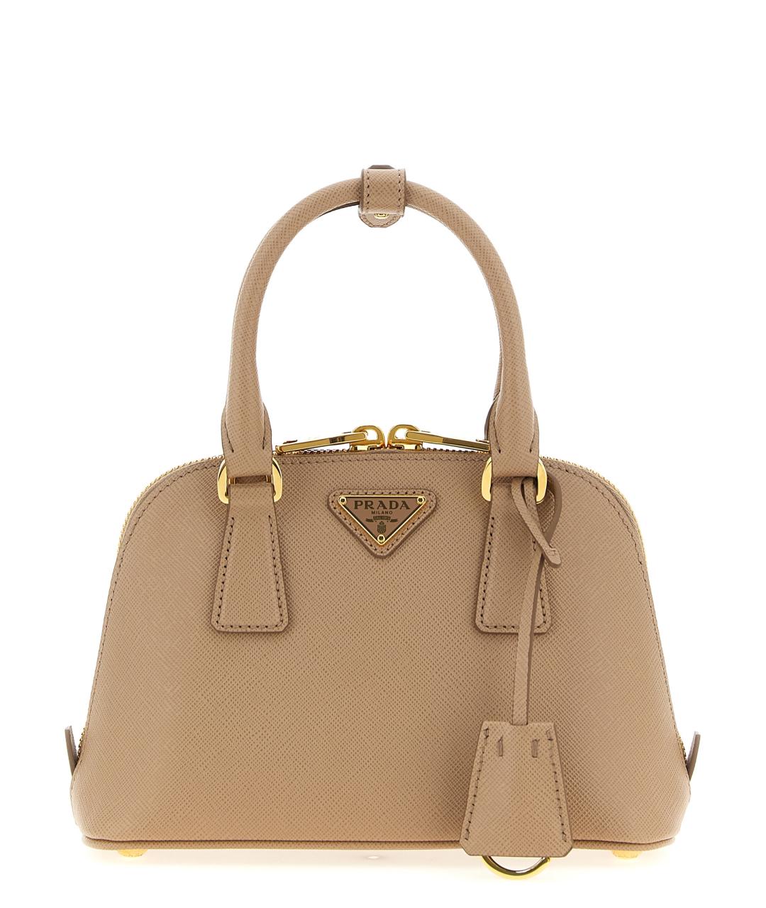 PRADA Бежевая кожаная сумка тоут, фото 1