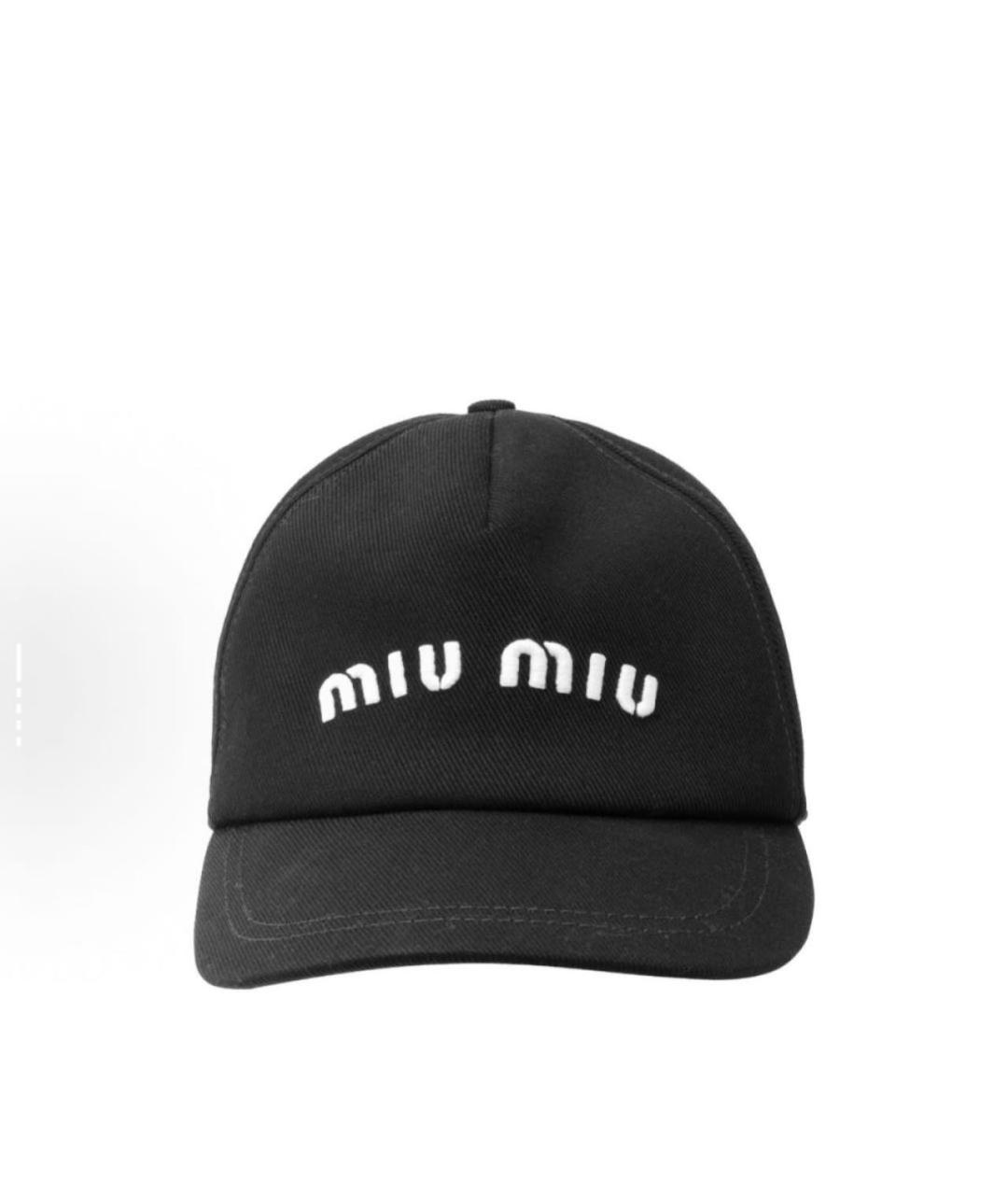 MIU MIU Черная хлопковая кепка, фото 4