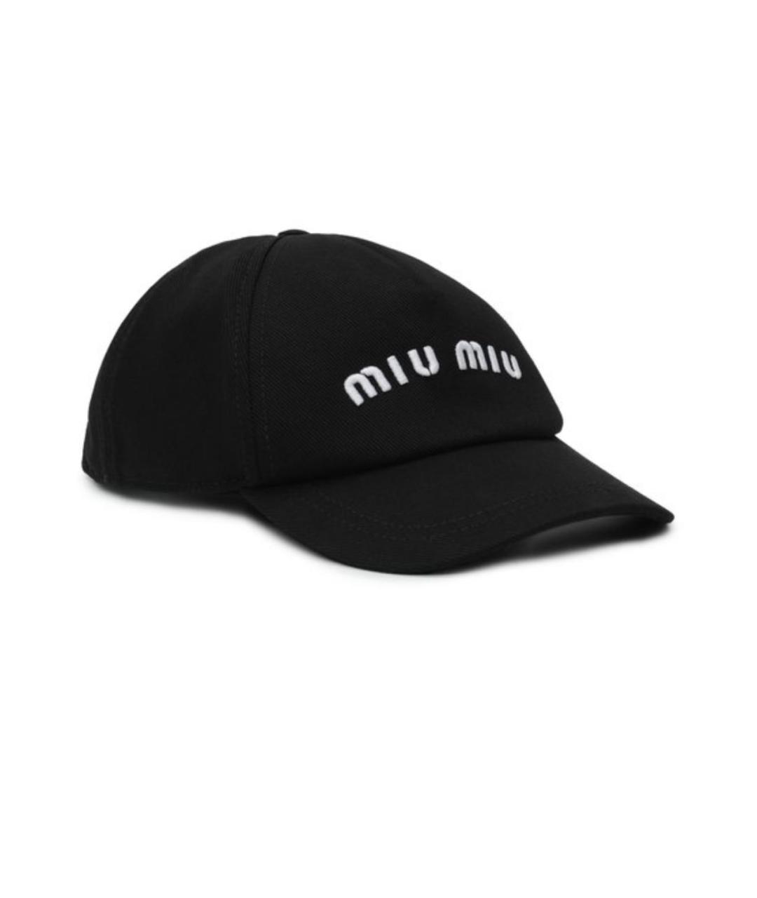 MIU MIU Черная хлопковая кепка, фото 2