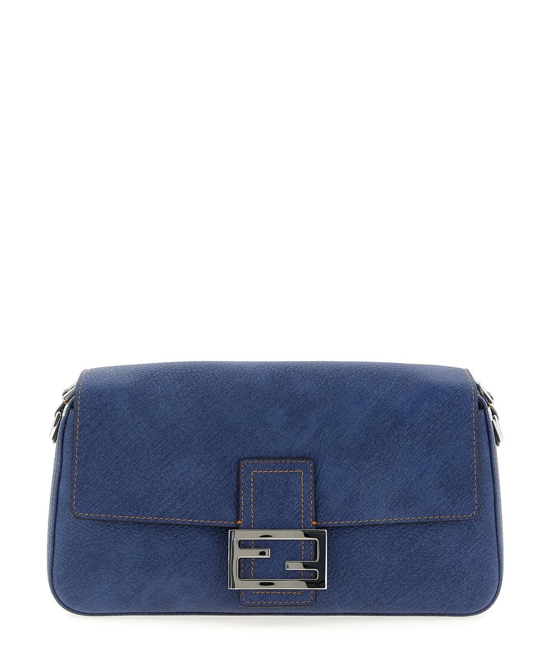 FENDI Голубая кожаная сумка через плечо, фото 1