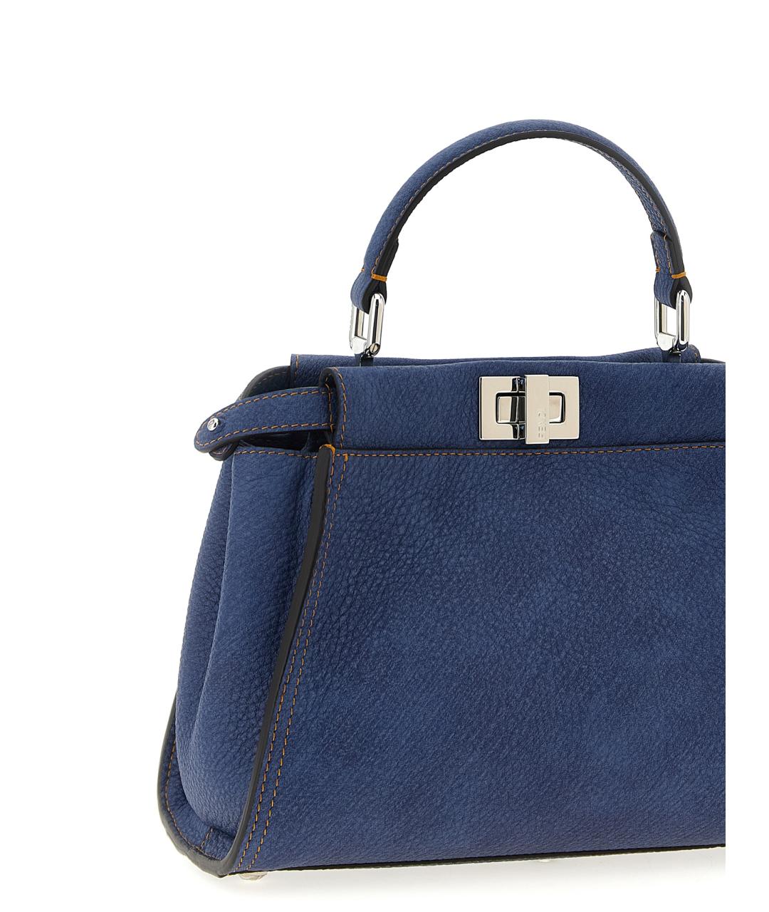 FENDI Синяя кожаная сумка тоут, фото 3