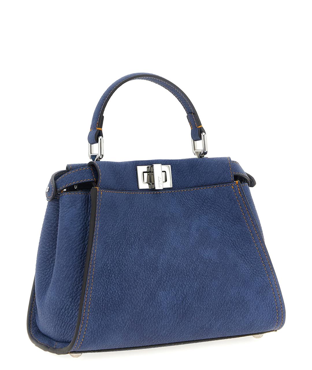 FENDI Синяя кожаная сумка тоут, фото 2