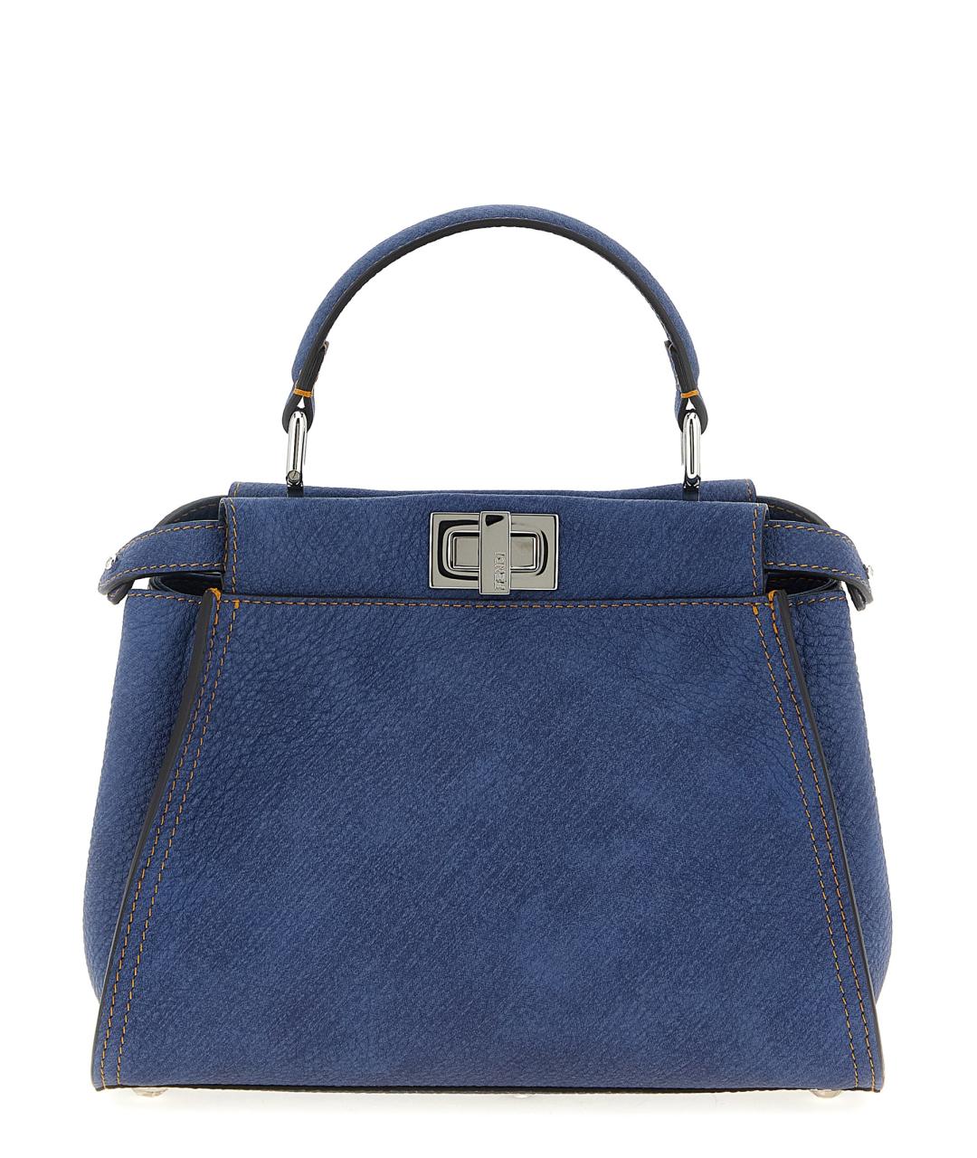 FENDI Синяя кожаная сумка тоут, фото 1