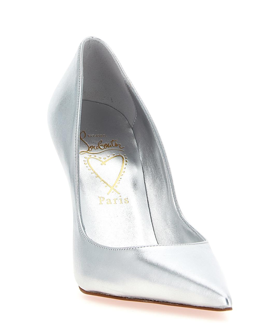 CHRISTIAN LOUBOUTIN Серебряные кожаные туфли, фото 2