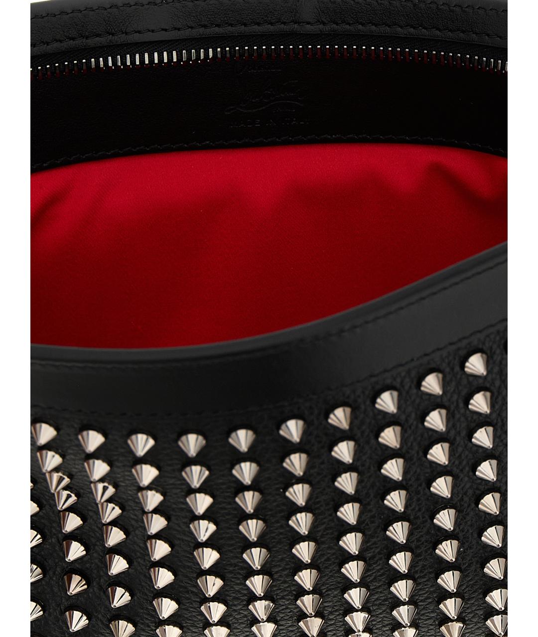 CHRISTIAN LOUBOUTIN Черная кожаная сумка на плечо, фото 4