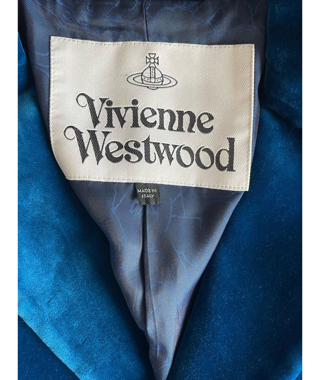 VIVIENNE WESTWOOD Синий бархатный жакет/пиджак, фото 6