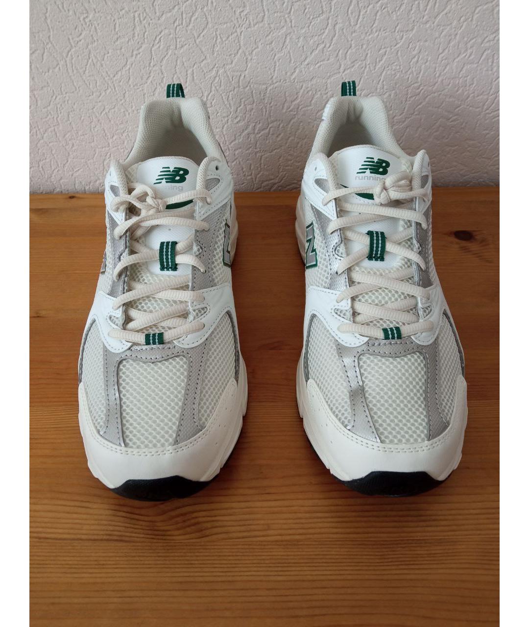 NEW BALANCE Белые низкие кроссовки / кеды из искусственной кожи, фото 2