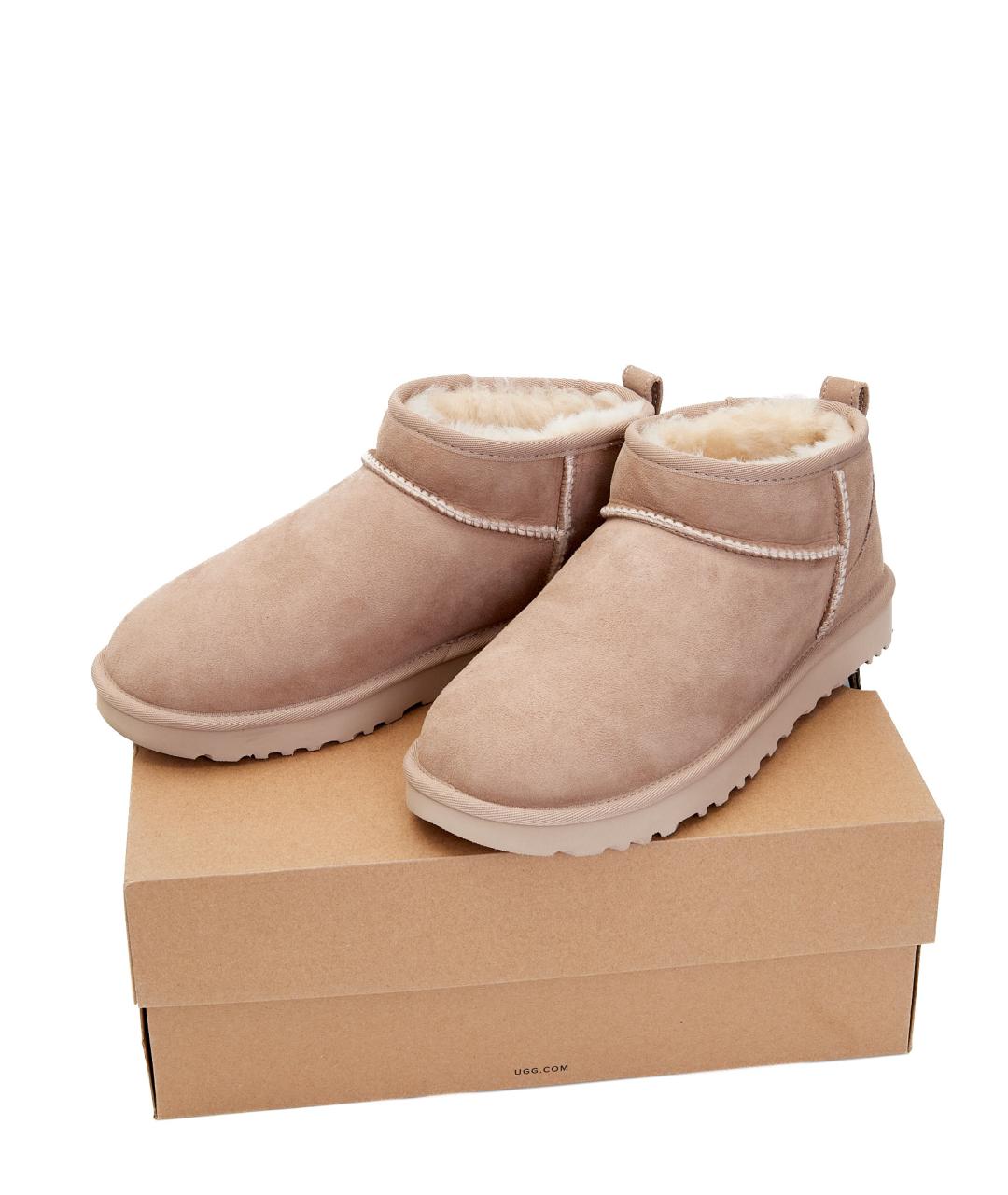 UGG AUSTRALIA Бежевые замшевые ботинки, фото 8